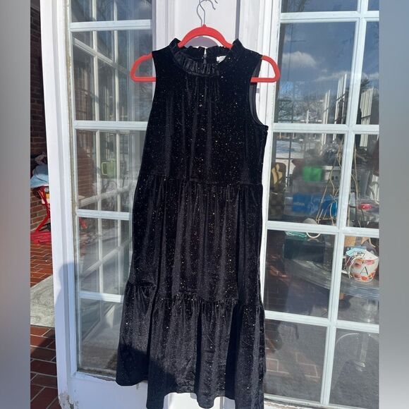 J Crew Velvet Shimmer Tiered Midi Dress NWT - Picture 8 of 10